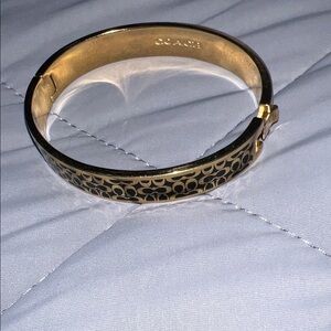 Coach Black and Gold Patterned Bracelet